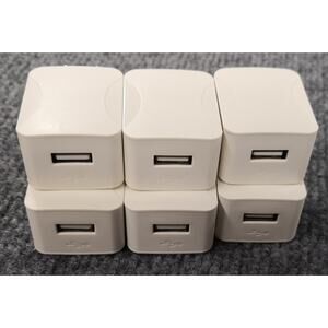 6 Pack USB Wall Charger Power Adapter Plug 5V 1A Supply Charging Brick Bulk Lot